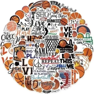 50-Pack Basketball Vinyl Sticker Set