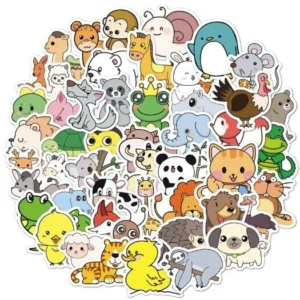 50-Pack Cute Animal Sticker Set