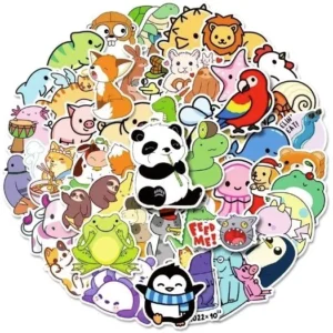 50-Pack Cute Animal Vinyl Sticker Pack