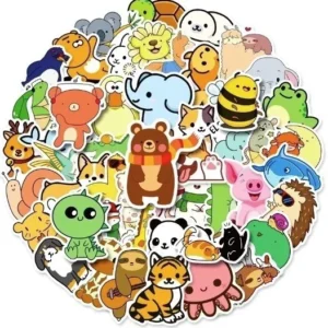 50-Pack Cute Animal Vinyl Stickers