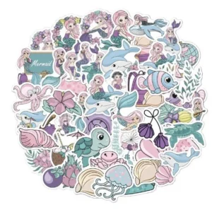 50-Pack Mermaid & Ocean Friends Sticker Bundle