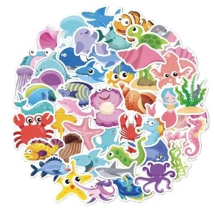 50-Pack Ocean Animals Sticker Set