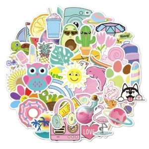 50-Pack Summer Aesthetic Sticker Set