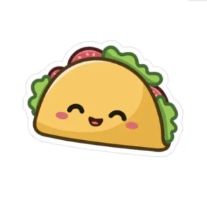 Cute Taco Transparent Outdoor Sticker