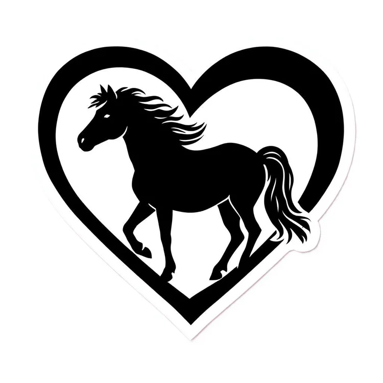 Horse in Heart Vinyl Decal