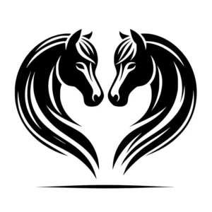 Twin Horse Heart Vinyl Decal